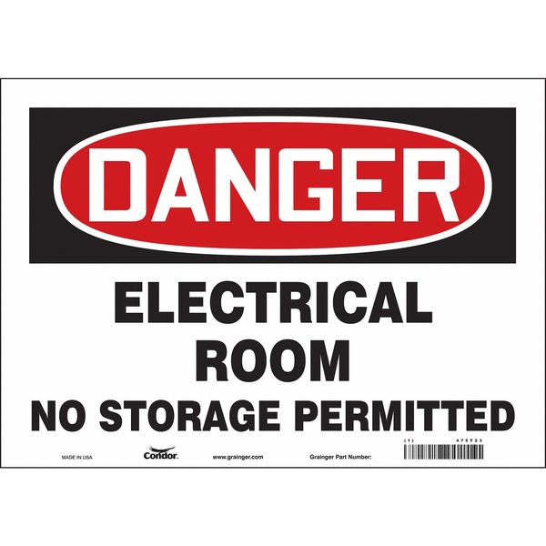 Safety Sign, 10 in Height, 14 in Width, Vinyl, Horizontal Rectangle, English, 475T23