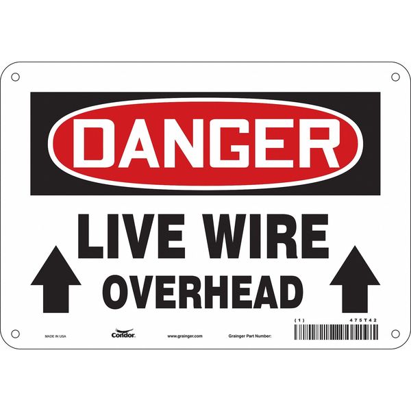 Safety Sign, 7 in Height, 10 in Width, Aluminum, Vertical Rectangle, English, 475T42