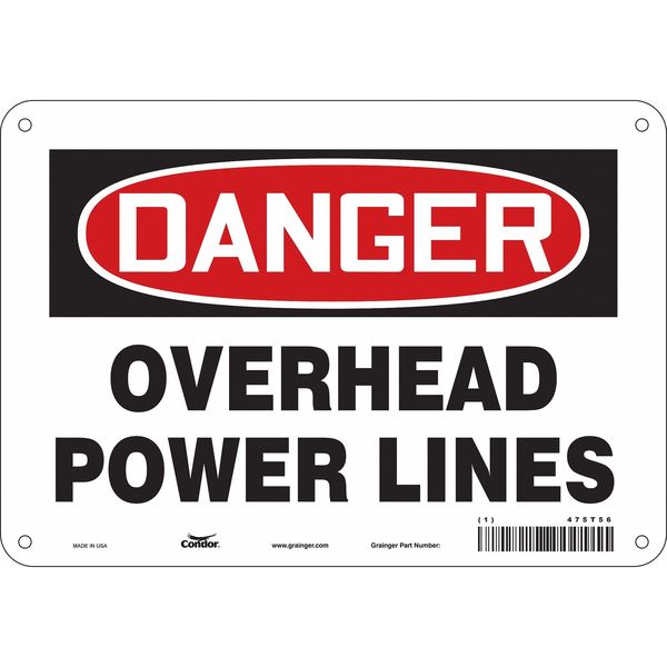 Safety Sign, 7 in Height, 10 in Width, Aluminum, Vertical Rectangle, English, 475T56