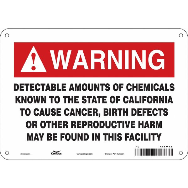Safety Sign, 7 in Height, 10 in Width, Rectangle