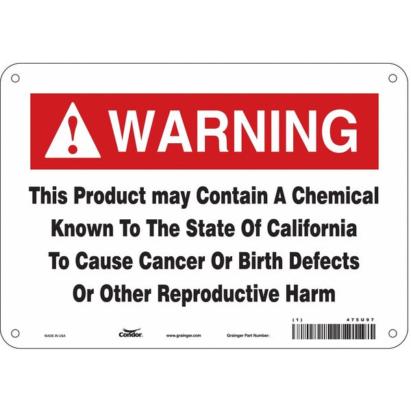 Safety Sign, 7 in Height, 10 in Width, Rectangle