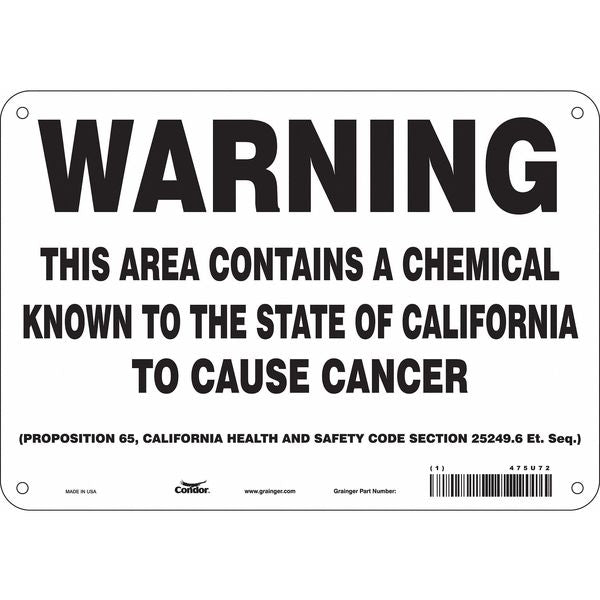 Safety Sign, 7 in Height, 10 in Width, Rectangle