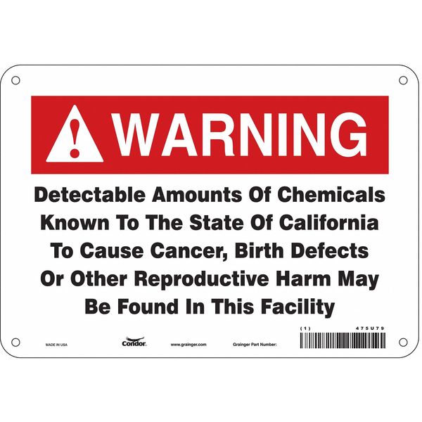 Safety Sign, 7 in Height, 10 in Width, Rectangle