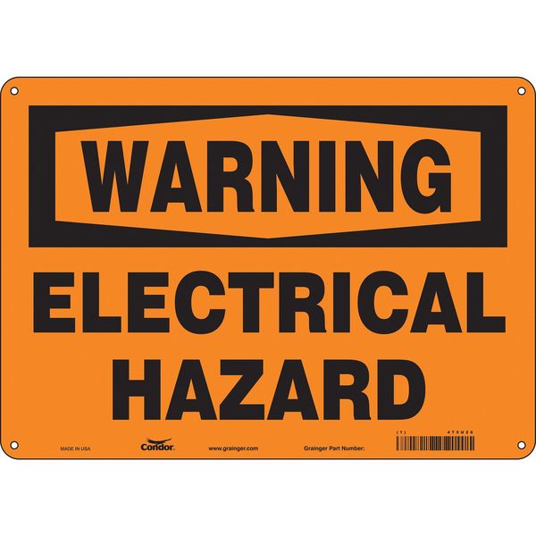 Safety Sign, 10 in Height, 14 in Width, Aluminum, Horizontal Rectangle, English, 475U26