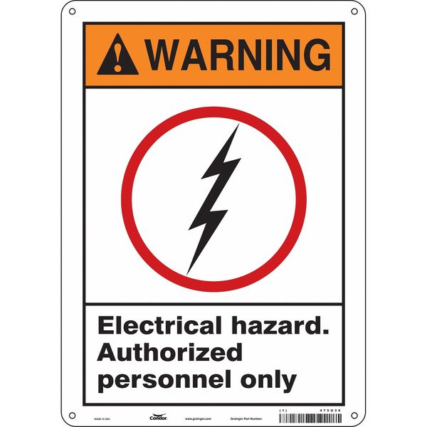 Safety Sign, 14 in Height, 10 in Width, Aluminum, Vertical Rectangle, English, 475U39