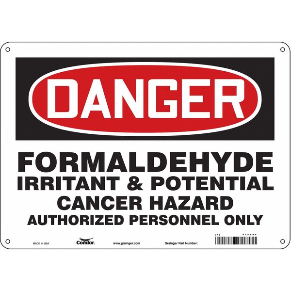 Safety Sign, 10 in Height, 14 in Width, Aluminum, Horizontal Rectangle, English, 475V84