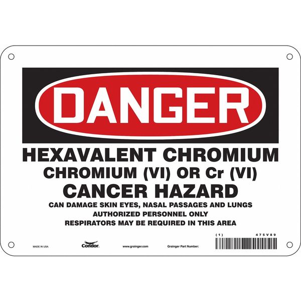 Safety Sign, 7 in Height, 10 in Width, Aluminum, Vertical Rectangle, English, 475V89