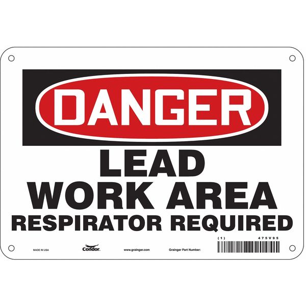Safety Sign, 7 in Height, 10 in Width, Aluminum, Vertical Rectangle, English, 475V95