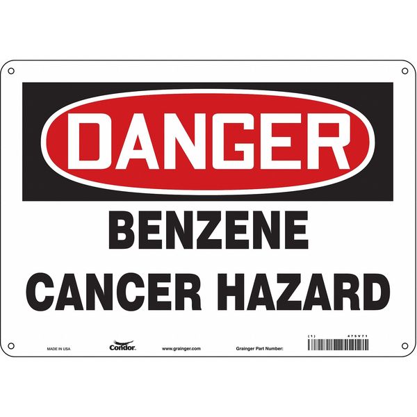 Safety Sign, 10 in Height, 14 in Width, Aluminum, Horizontal Rectangle, English, 475V71