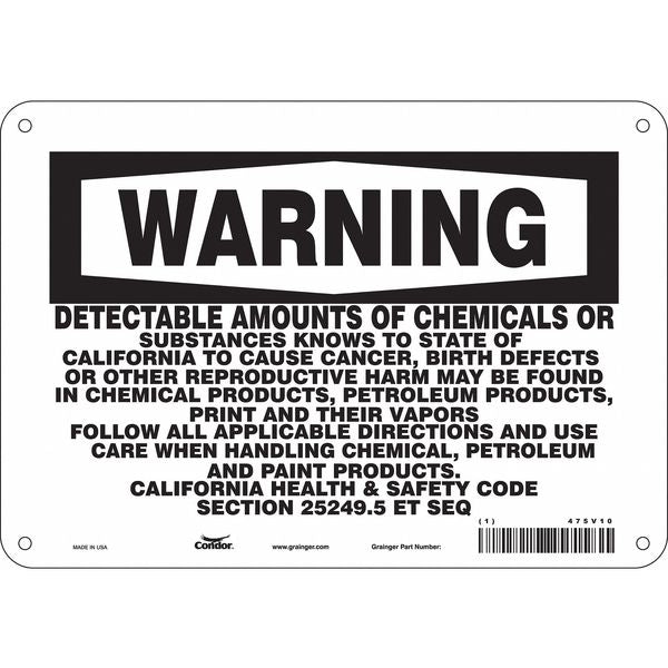 Safety Sign, 7 in Height, 10 in Width, Rectangle