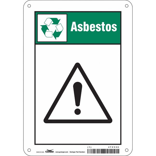 Safety Sign, 10 in Height, 7 in Width, Aluminum, Horizontal Rectangle, English, 475V28
