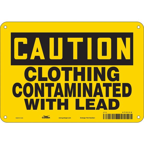 Safety Sign, 7 in Height, 10 in Width, Aluminum, Vertical Rectangle, English, 475V34