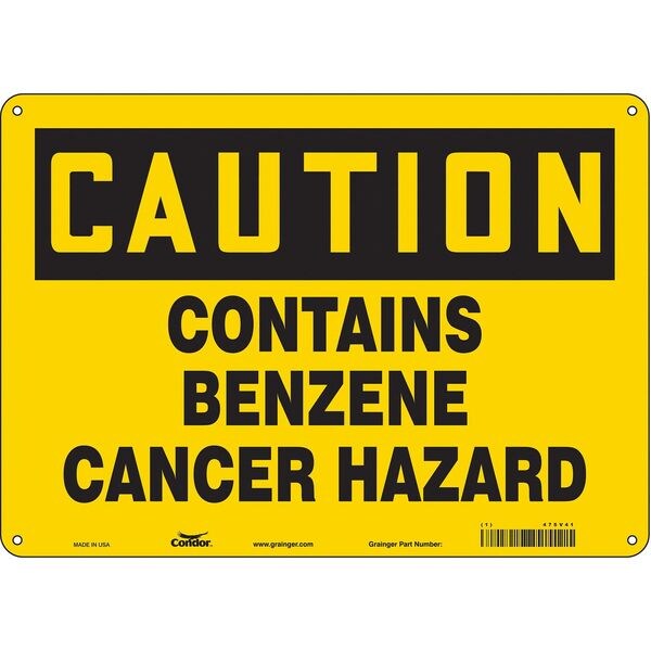 Safety Sign, 10 in Height, 14 in Width, Aluminum, Horizontal Rectangle, English, 475V41