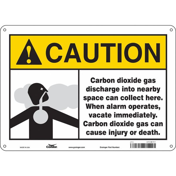 Safety Sign, 10 in Height, 14 in Width, Aluminum, Horizontal Rectangle, English, 475W77
