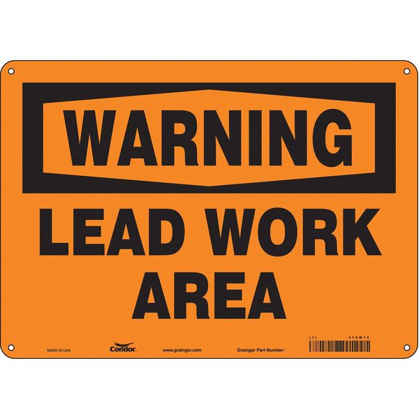 Safety Sign, 10 in Height, 14 in Width, Aluminum, Horizontal Rectangle, English, 475W15