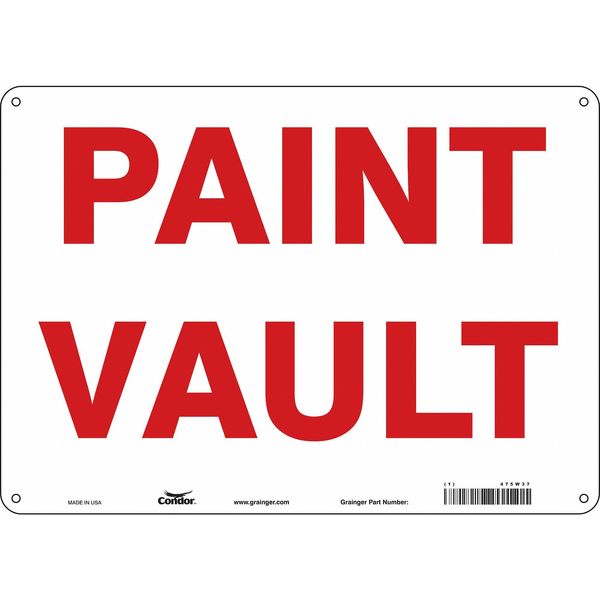 Chemical Sign, 10 in H, 14 in W, Horizontal Rectangle, English, 475W37