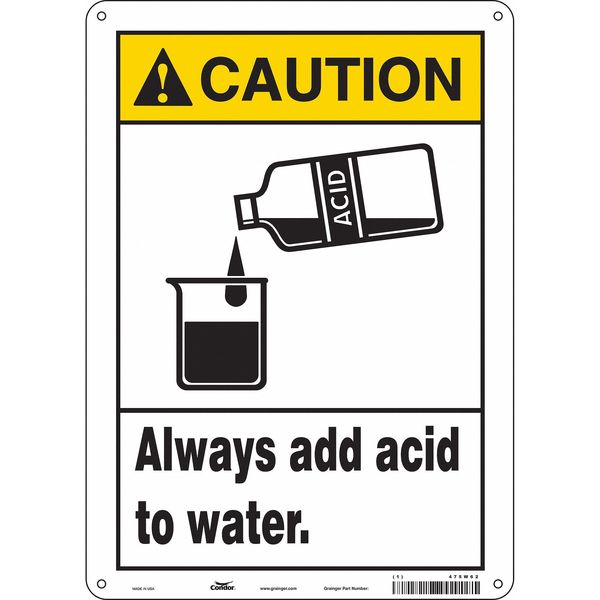 Safety Sign, 14 in Height, 10 in Width, Aluminum, Vertical Rectangle, English, 475W62