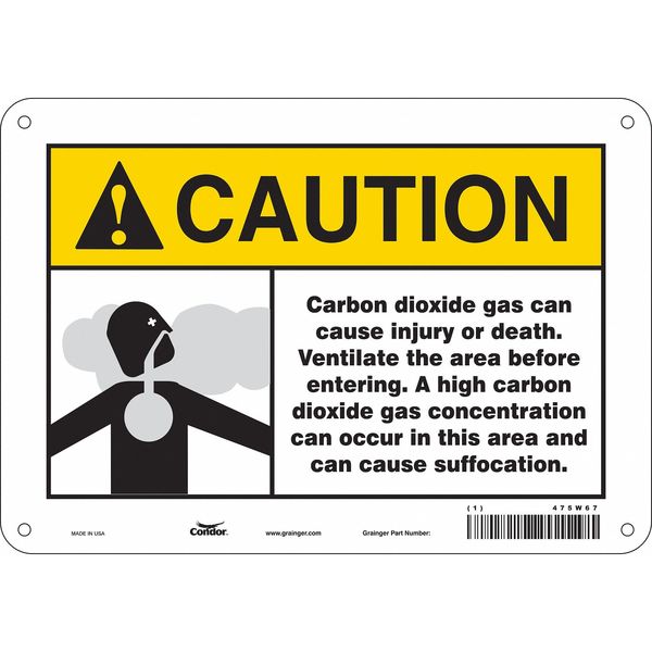 Chemical Sign, 7 in H, 10 in W, Vertical Rectangle, English, 475W67
