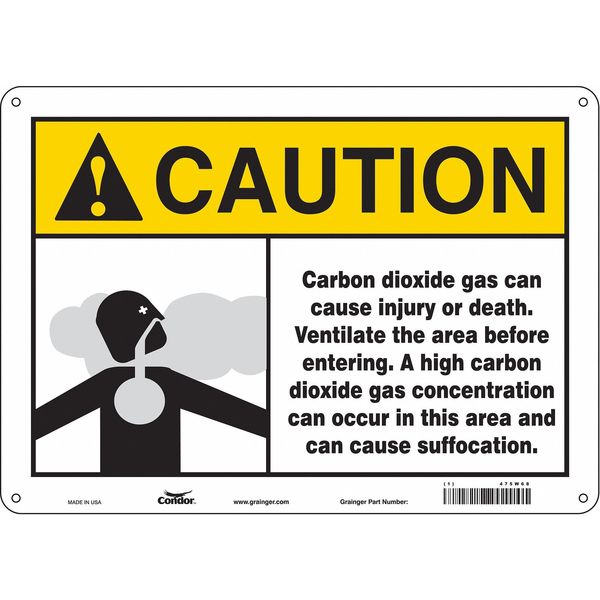 Chemical Sign, 10 in H, 14 in W, Horizontal Rectangle, English, 475W68
