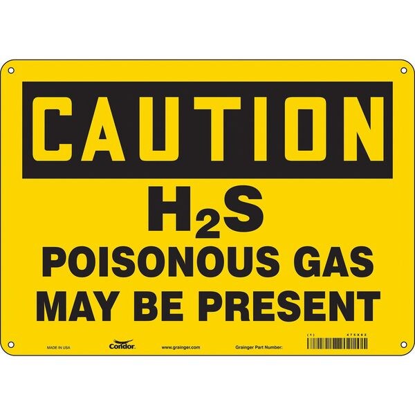 Chemical Sign, 10 in H, 14 in W, Horizontal Rectangle, English, 475X82