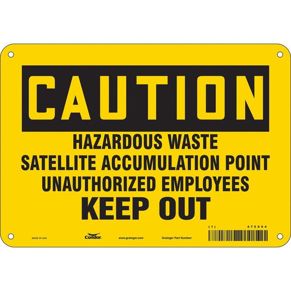 Chemical Sign, 7 in H, 10 in W, Vertical Rectangle, English, 475X94