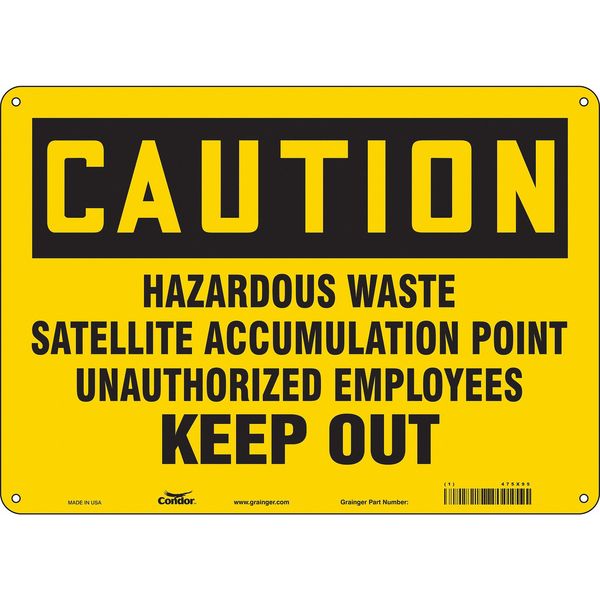 Chemical Sign, 10 in H, 14 in W, Horizontal Rectangle, English, 475X95