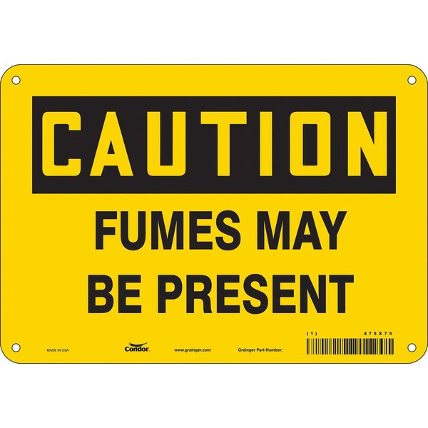 Chemical Sign, 7 in H, 10 in W, Vertical Rectangle, English, 475X75