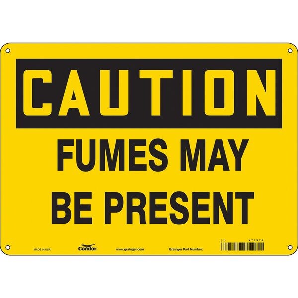 Safety Sign, 10 in Height, 14 in Width, Aluminum, Horizontal Rectangle, English, 475X76