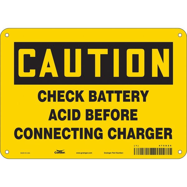 Chemical Sign, 7 in H, 10 in W, Vertical Rectangle, English, 475X25