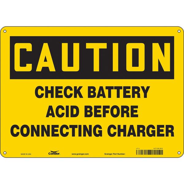 Safety Sign, 10 in Height, 14 in Width, Aluminum, Horizontal Rectangle, English, 475X26
