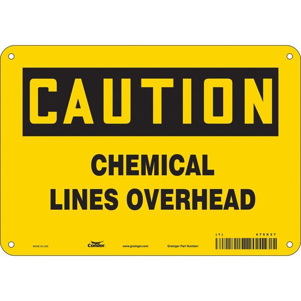 Chemical Sign, 7 in H, 10 in W, Vertical Rectangle, English, 475X37