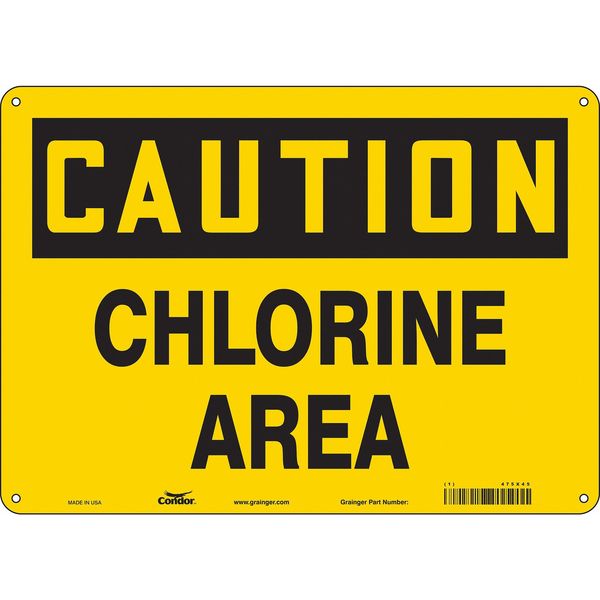 Chemical Sign, 10 in H, 14 in W, Horizontal Rectangle, English, 475X45