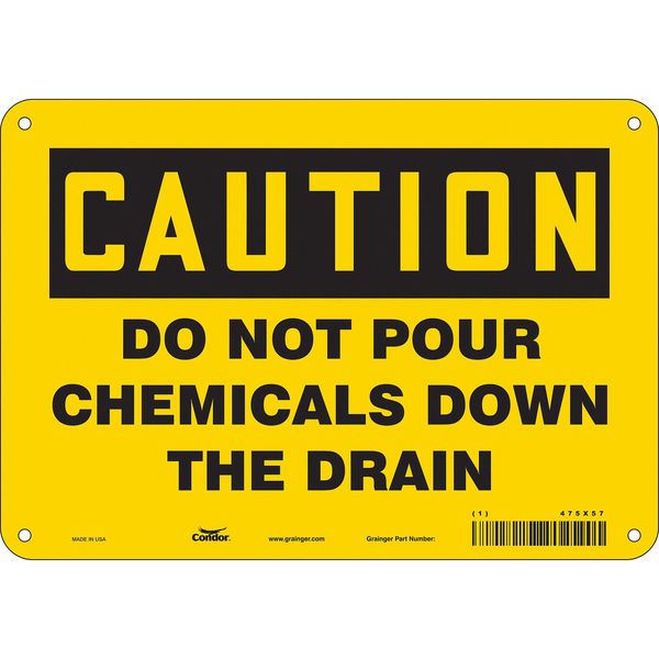 Chemical Sign, 7 in H, 10 in W, Vertical Rectangle, English, 475X57