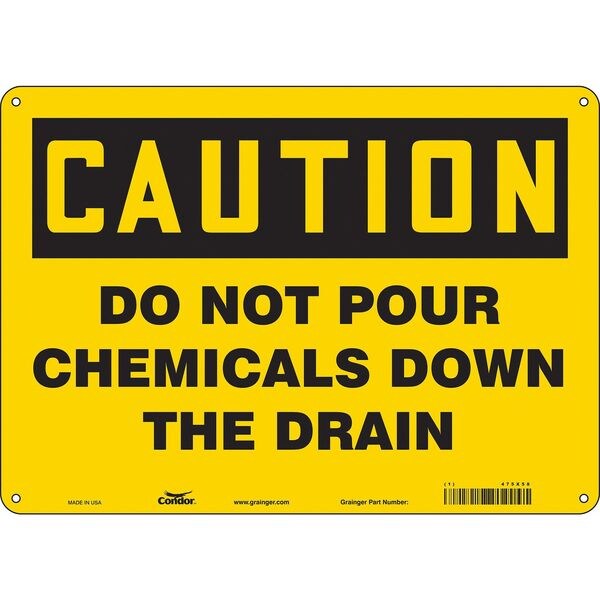 Safety Sign, 10 in Height, 14 in Width, Aluminum, Horizontal Rectangle, English, 475X58