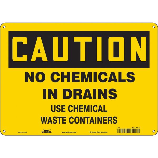 Safety Sign, 10 in Height, 14 in Width, Aluminum, Horizontal Rectangle, English, 475X64