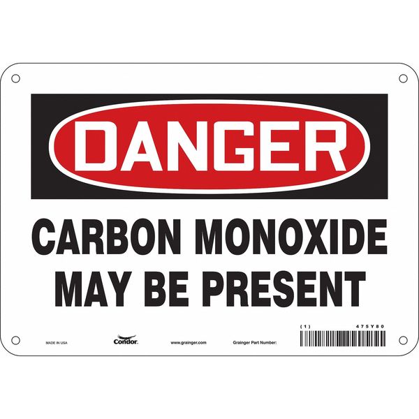 Chemical Sign, 7 in H, 10 in W, Vertical Rectangle, English, 475Y80