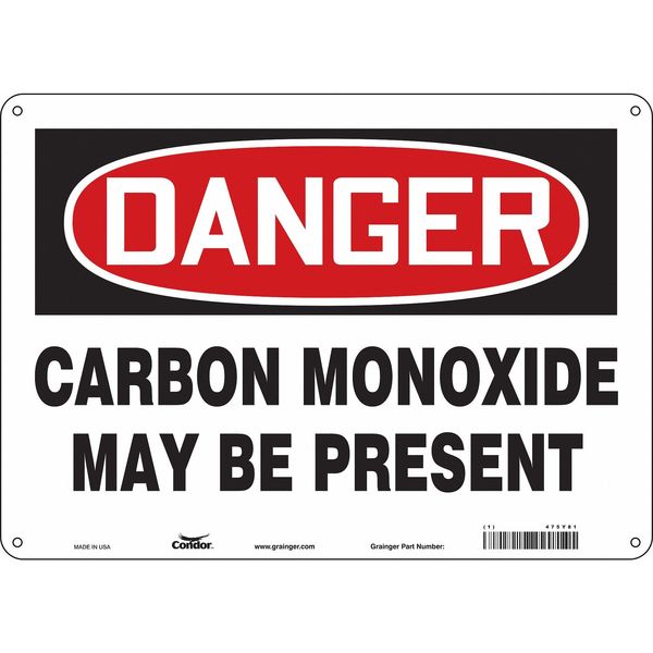 Safety Sign, 10 in Height, 14 in Width, Aluminum, Horizontal Rectangle, English, 475Y81