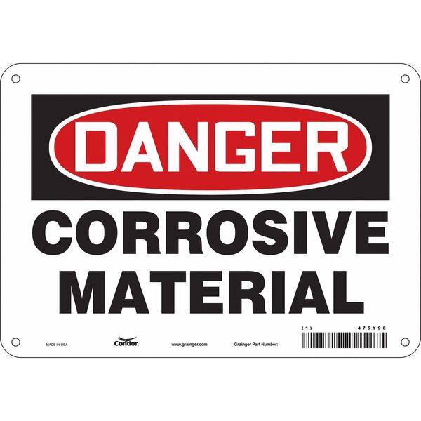 Chemical Sign, 7 in H, 10 in W, Vertical Rectangle, English, 475Y98