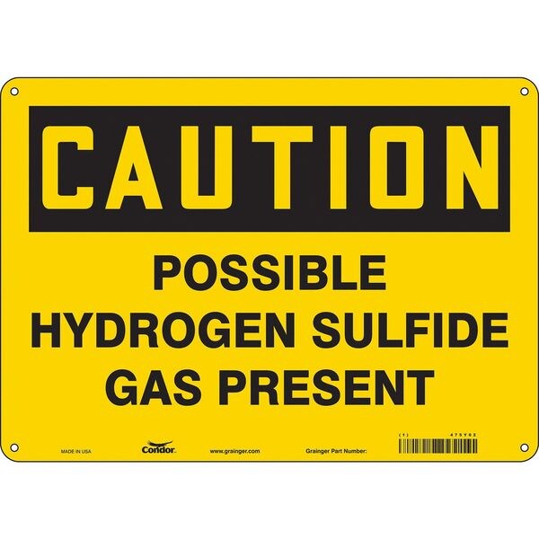 Chemical Sign, 10 in H, 14 in W, Horizontal Rectangle, English, 475Y02