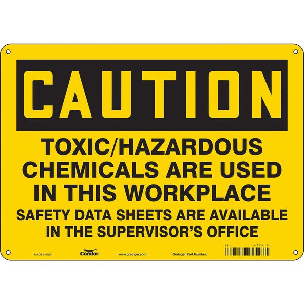 Safety Sign, 10 in Height, 14 in Width, Aluminum, Horizontal Rectangle, English, 475Y15