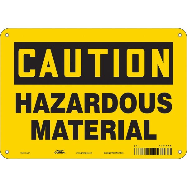 Chemical Sign, 7 in H, 10 in W, Vertical Rectangle, English, 475Y46