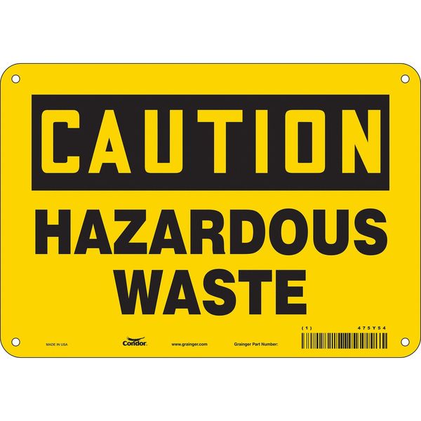 Chemical Sign, 7 in H, 10 in W, Vertical Rectangle, English, 475Y54