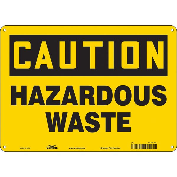 Chemical Sign, 10 in H, 14 in W, Horizontal Rectangle, English, 475Y55