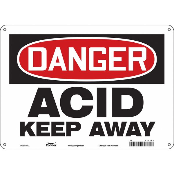 Chemical Sign, 10 in H, 14 in W, Horizontal Rectangle, English, 475Y63