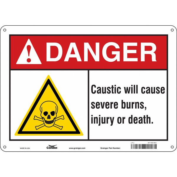 Safety Sign, 10 in Height, 14 in Width, Aluminum, Horizontal Rectangle, English, 475Z82