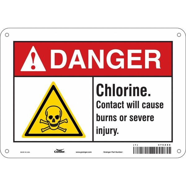 Chemical Sign, 7 in H, 10 in W, Vertical Rectangle, English, 475Z88