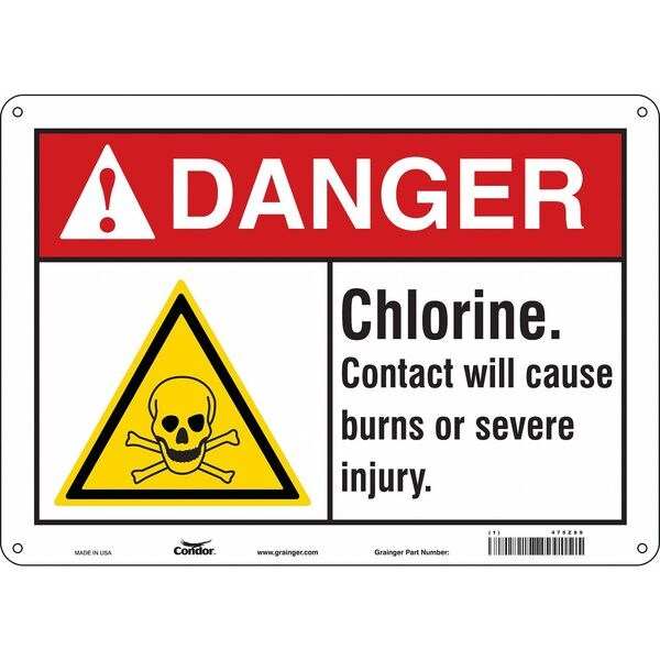 Chemical Sign, 10 in H, 14 in W, Horizontal Rectangle, English, 475Z89