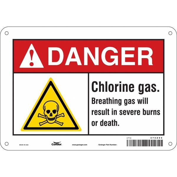 Chemical Sign, 7 in H, 10 in W, Vertical Rectangle, English, 475Z95