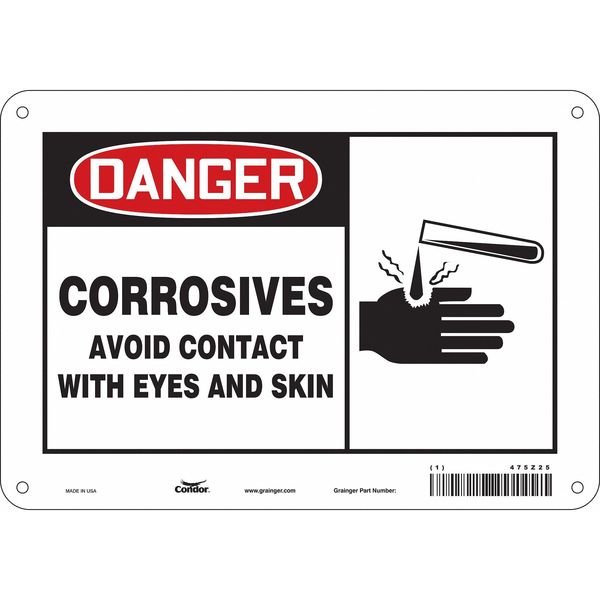 Safety Sign, 7 in Height, 10 in Width, Aluminum, Vertical Rectangle, English, 475Z25