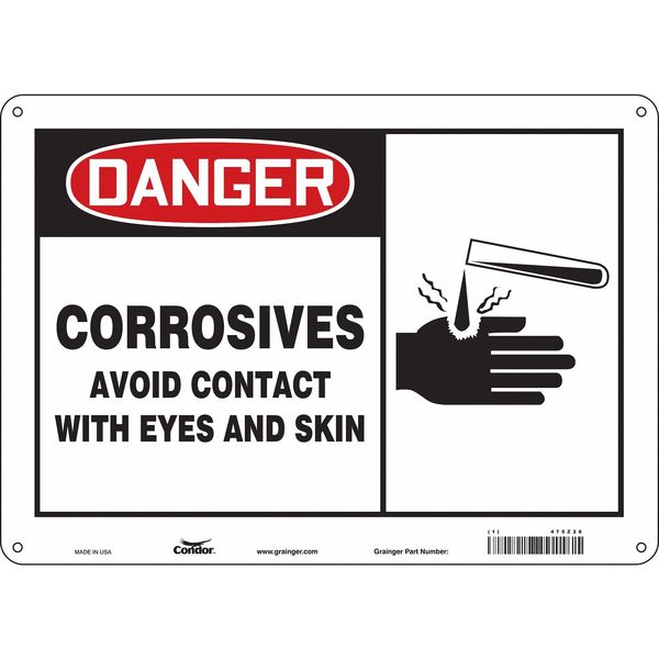 Chemical Sign, 10 in H, 14 in W, Horizontal Rectangle, English, 475Z26